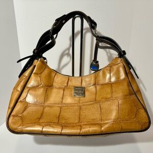 VTG Dooney & Bourke Crocodile shoulder bag with blue bag charm